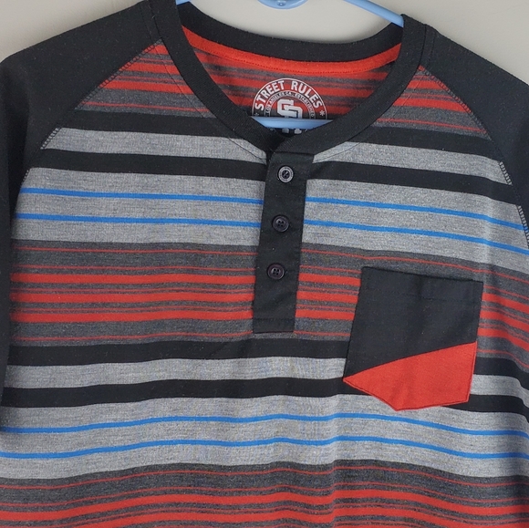 Street Rules Boy Shirt Large Size Red Black Blue - Picture 3 of 7